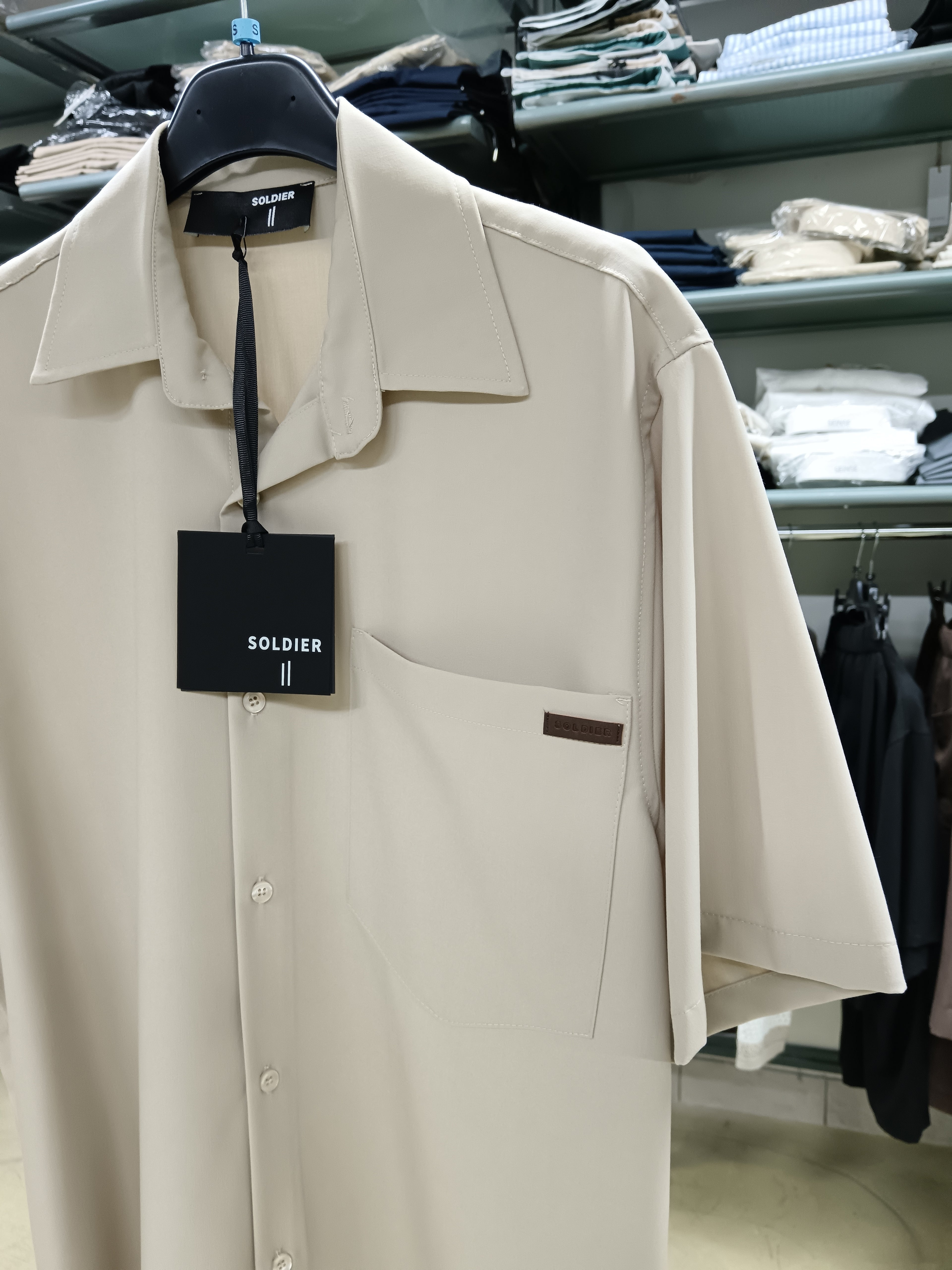 Coordinato uomo SOLDIER-camicia e bermuda beige
